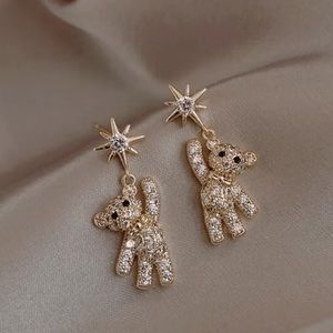 Twinkle twinkle Teddy bear star earrings studded gold plated